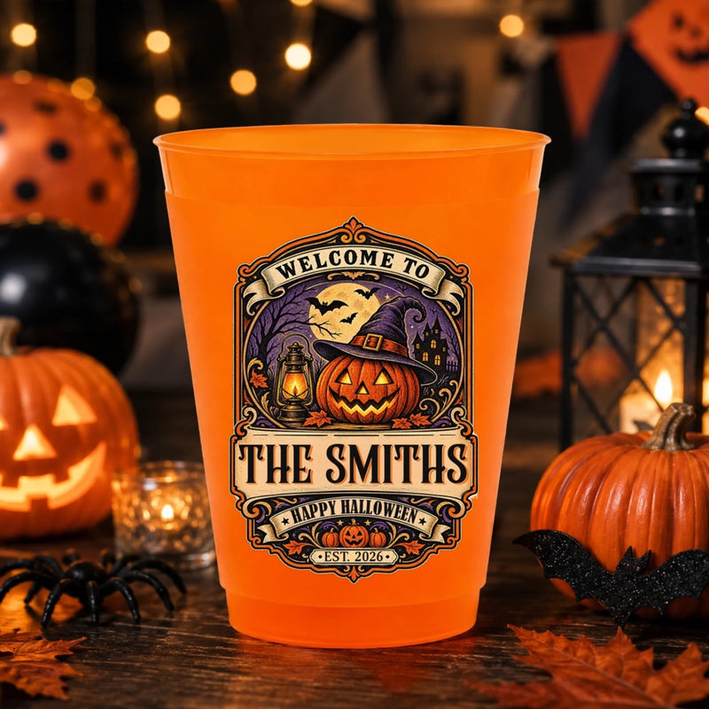 Custom Halloween Party Cups - Personalized Halloween Birthday Gifts For Mom, Dad, Brother, Sister - Haunted Memories Made Here
