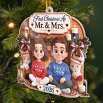 Custom First Christmas Acrylic Ornament - Personalized Anniversary Christmas Wedding Gifts For Husband, Wife - Our Warm Holiday Sanctuary