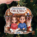 Custom First Christmas Acrylic Ornament - Personalized Anniversary Christmas Wedding Gifts For Husband, Wife - Our Warm Holiday Sanctuary