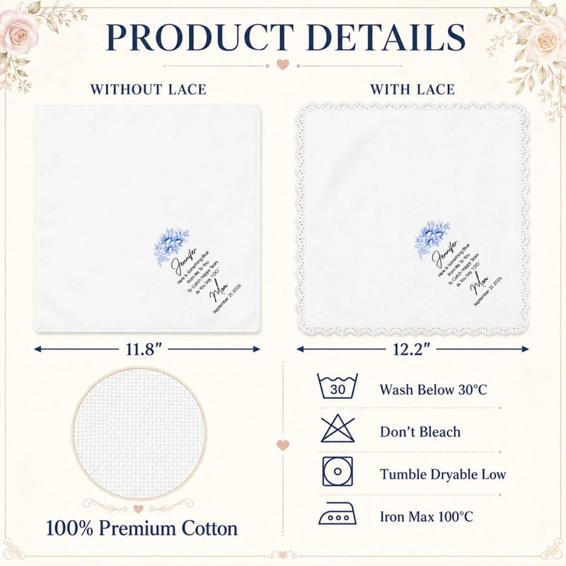 Custom Handkerchief - Personalized Wedding Gifts For Bride, Daughter - Always My Little Girl