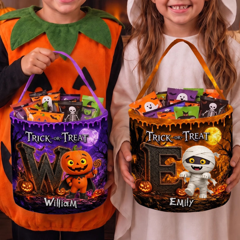 Custom Candy Basket - Personalized Halloween  Birthday Gifts For Kids - Trick Or Treat Magic