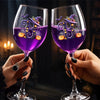 Custom Witchy Stemmed Wine Glass - Personalized Halloween Gifts For Witch, Wife, Daughter, Besties, Sisters, Granddaughter, Grandma, Mom, Yourself - Glow Of Mystic Embers