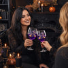 Custom Witchy Stemmed Wine Glass - Personalized Halloween Gifts For Witch, Wife, Daughter, Besties, Sisters, Granddaughter, Grandma, Mom, Yourself - Glow Of Mystic Embers