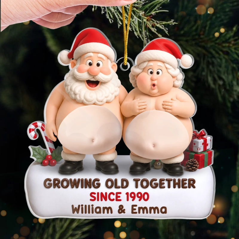 Custom Dual Squishy Belly Ornament – Personalized  Anniversary Christmas Wedding Gifts For Husband And Wife, Him And Her - Jolly Bellies, Lifetime Laughs
