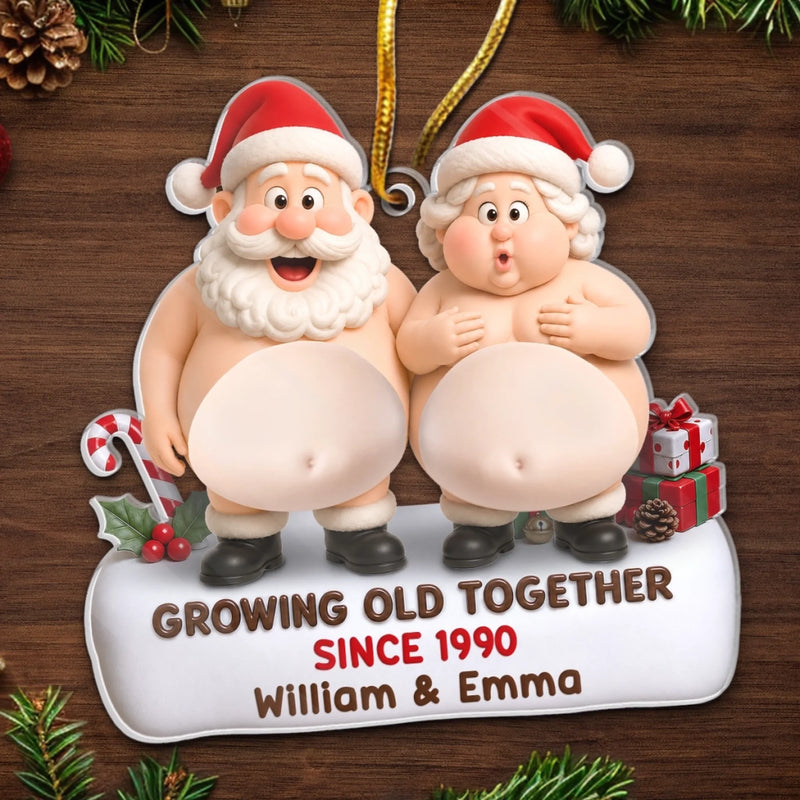 Custom Dual Squishy Belly Ornament – Personalized  Anniversary Christmas Wedding Gifts For Husband And Wife, Him And Her - Jolly Bellies, Lifetime Laughs