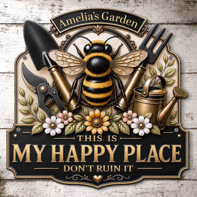 Custom Shaped Metal Sign - Personalized Birthday Garden Gifts For Gardeners - Bloom Where You Are Planted