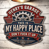 Custom Shaped Metal Sign - Personalized Birthday Gifts For Husband, Son, Grandson, Brother, Grandpa, Dad, Yourself - Work In Progress Always Happy