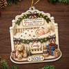 Custom First Christmas Acrylic Ornament - Personalized America 250th Anniversary Christmas Gifts For New Moms, New Dads, New Parents - Wrapped In Love And Freedom