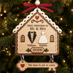 Custom First Christmas Wooden Ornament With Tag - Personalized Anniversary Christmas Wedding Gifts For Husband And Wife, Him And Her - The Best Is Yet To Come