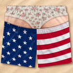 Custom Funny Patriotic Men Swim Trunks - Personalized Summer Vacation And Travel Gifts For Husband, Son, Grandson, Brother, Grandpa, Dad, Yourself - My Plans Involve No Plans