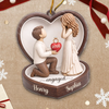 Custom First Christmas Acrylic Ornament - Personalized Anniversary Christmas Wedding Gifts For Husband And Wife, Him And Her - From Yes To Forever After