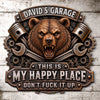 Custom Shaped Metal Sign - Personalized Birthday Gifts For Husband, Son, Grandson, Brother, Grandpa, Dad, Yourself - Beware Of The Garage Bear
