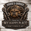 Custom Shaped Metal Sign - Personalized Birthday Gifts For Husband, Son, Grandson, Brother, Grandpa, Dad, Yourself - My Tools My Happy Place