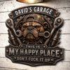 Custom Shaped Metal Sign - Personalized Birthday Gifts For Husband, Son, Grandson, Brother, Grandpa, Dad, Yourself - My Tools My Happy Place