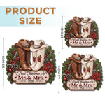 Custom First Christmas Wooden Ornament - Personalized Anniversary Christmas Wedding Gifts For Husband And Wife, Him And Her - Rustic Love Under The Tree