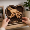 Custom 2-Layered Wooden Plaque - Personalized Father's Day Birthday Gifts For Dad, Grandpa - Created With Love