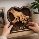 Custom 2-Layered Wooden Plaque - Personalized Father's Day Birthday Gifts For Dad, Grandpa - Created With Love