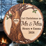Custom First Christmas Wooden Ornament - Personalized Anniversary Christmas Wedding Gifts For Husband And Wife, Him And Her - Forever Rooted In Your Love