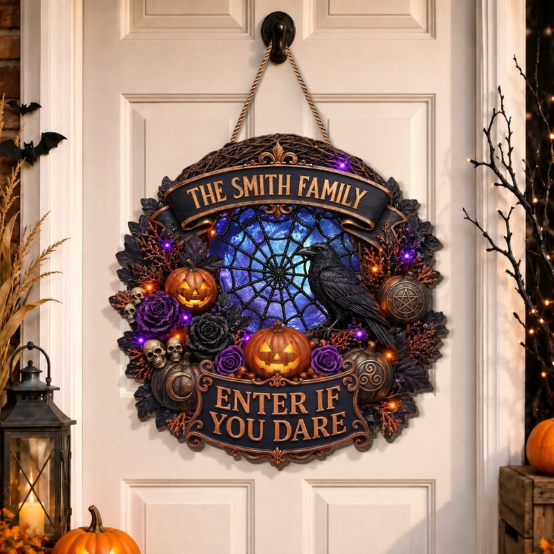Custom Wood Sign - Personalized Halloween Decor Birthday Gifts For Mom, Dad, Brother, Sister - Spooky Vibes Only Here
