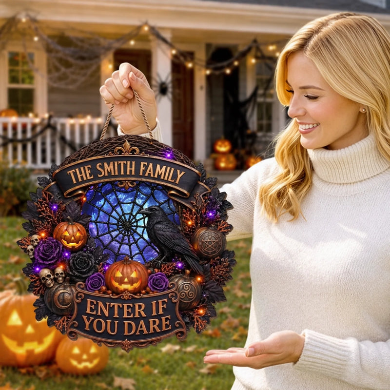 Custom Wood Sign - Personalized Halloween Decor Birthday Gifts For Mom, Dad, Brother, Sister - Spooky Vibes Only Here