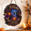 Custom Wood Sign - Personalized Halloween Decor Birthday Gifts For Mom, Dad, Brother, Sister - Spooky Vibes Only Here