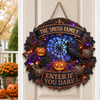 Custom Wood Sign - Personalized Halloween Decor Birthday Gifts For Mom, Dad, Brother, Sister - Spooky Vibes Only Here