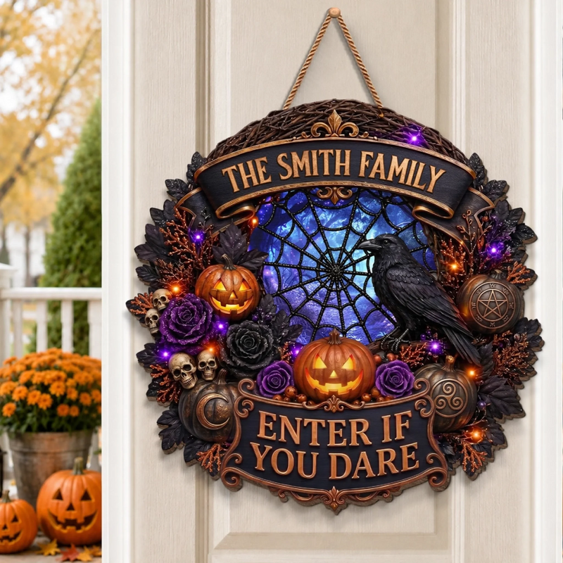 Custom Wood Sign - Personalized Halloween Decor Birthday Gifts For Mom, Dad, Brother, Sister - Spooky Vibes Only Here