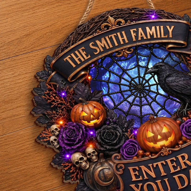 Custom Wood Sign - Personalized Halloween Decor Birthday Gifts For Mom, Dad, Brother, Sister - Spooky Vibes Only Here
