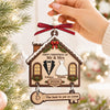 Custom First Christmas Wooden Ornament With Tag - Personalized Anniversary Christmas Wedding Gifts For Husband And Wife, Him And Her - Our Love, Our Forever