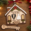 Custom First Christmas Wooden Ornament With Tag - Personalized Anniversary Christmas Wedding Gifts For Husband And Wife, Him And Her - Our Love, Our Forever