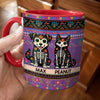 Custom Photo Day Of The Dead Accent Mug - Personalized Birthday Gifts For Dog Cat Lovers, Dog Dad And Mom, Cat Owners - Dancing With Colorful Memories Today