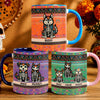 Custom Photo Day Of The Dead Accent Mug - Personalized Birthday Gifts For Dog Cat Lovers, Dog Dad And Mom, Cat Owners - Dancing With Colorful Memories Today