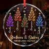 Custom Circle Glass Ornament - Personalized Christmas Birthday Gifts For Mom, Dad, Brother, Sister - United In Pure Love