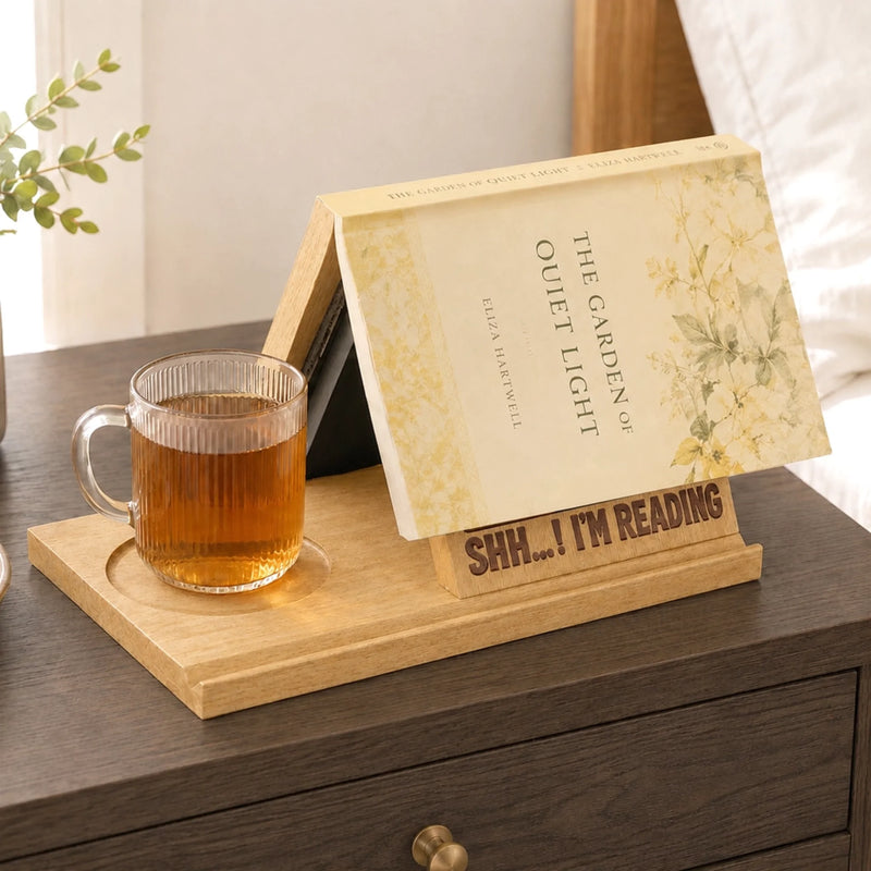 Custom Wooden Book Holder - Personalized Bookish Gifts For Book Lovers, Bookworms, Readers - Stories Stay Forever