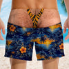 Custom Funny Patriotic Men Swim Trunks - Personalized Summer Vacation And Travel Gifts For Husband, Son, Grandson, Brother, Grandpa, Dad, Yourself - Salty Hair Zero Cares