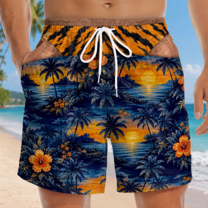 Custom Funny Patriotic Men Swim Trunks - Personalized Summer Vacation And Travel Gifts For Husband, Son, Grandson, Brother, Grandpa, Dad, Yourself - Gone Coastal Again