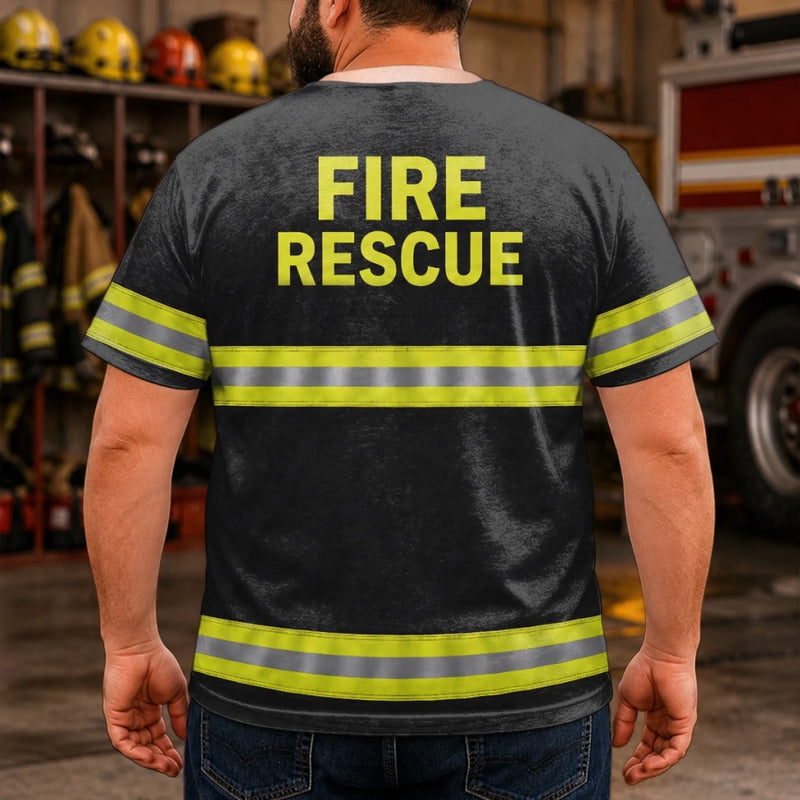Custom Funny T-shirt - Personalized Birthday Gifts For Husband, Son, Grandson, Brother, Grandpa, Dad, Yourself - Firefighter In Action Mode