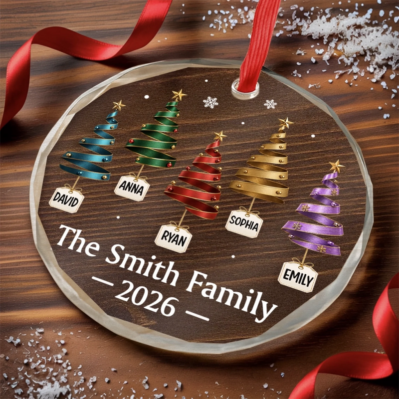 Custom Circle Glass Ornament - Personalized Christmas Birthday Gifts For Mom, Dad, Brother, Sister - Where Love Lives Always