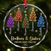 Custom Circle Glass Ornament - Personalized Christmas Birthday Gifts For Mom, Dad, Brother, Sister - United In Pure Love