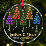 Custom Circle Glass Ornament - Personalized Christmas Birthday Gifts For Mom, Dad, Brother, Sister - United In Pure Love