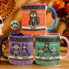 Custom Photo Day Of The Dead Accent Mug - Personalized Birthday Gifts For Dog Cat Lovers, Dog Dad And Mom, Cat Owners - Dancing With Colorful Memories Today