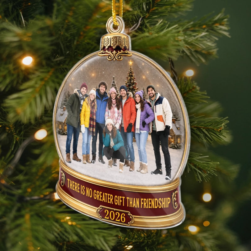 Custom Photo Acrylic Ornament - Personalized Best Friend Christmas Birthday Gifts For Women, Besties, Sisters, BFF - Shaking Up Sweet Memories Together