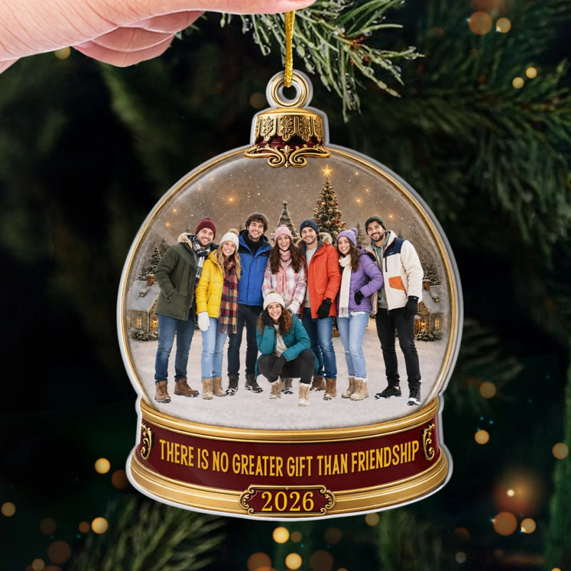 Custom Photo Acrylic Ornament - Personalized Best Friend Christmas Birthday Gifts For Women, Besties, Sisters, BFF - Shaking Up Sweet Memories Together