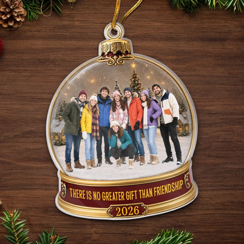 Custom Photo Acrylic Ornament - Personalized Best Friend Christmas Birthday Gifts For Women, Besties, Sisters, BFF - Shaking Up Sweet Memories Together