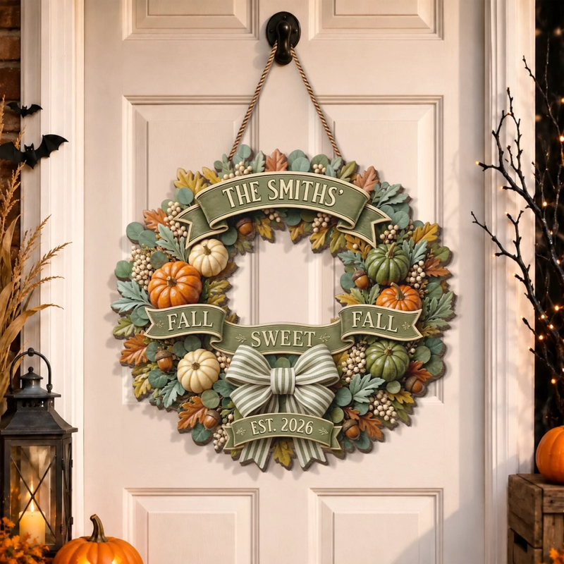 Custom Wood Sign - Personalized Halloween Decor Birthday Gifts For Mom, Dad, Brother, Sister - Welcome To Autumn Days