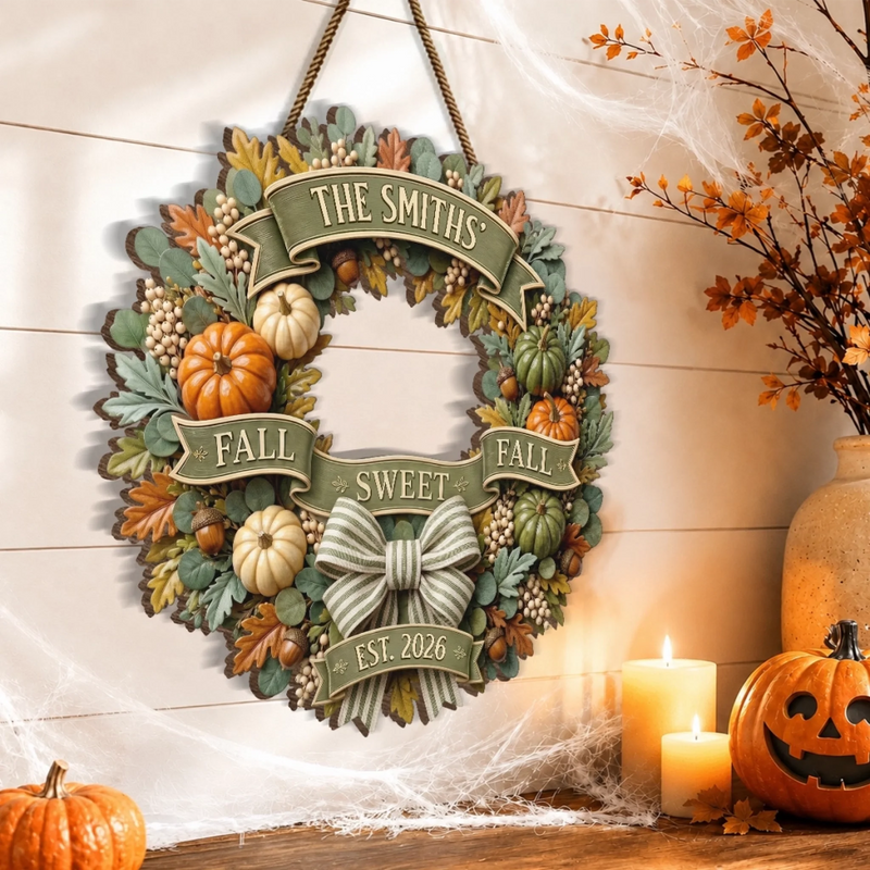 Custom Wood Sign - Personalized Halloween Decor Birthday Gifts For Mom, Dad, Brother, Sister - Welcome To Autumn Days