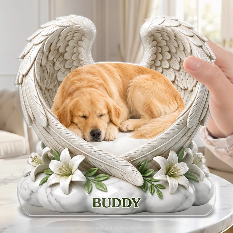 Custom Photo Acrylic Plaque - Personalized Pet Memorial Sympathy Gifts For Dogs, Cats - Always In Our Thoughts