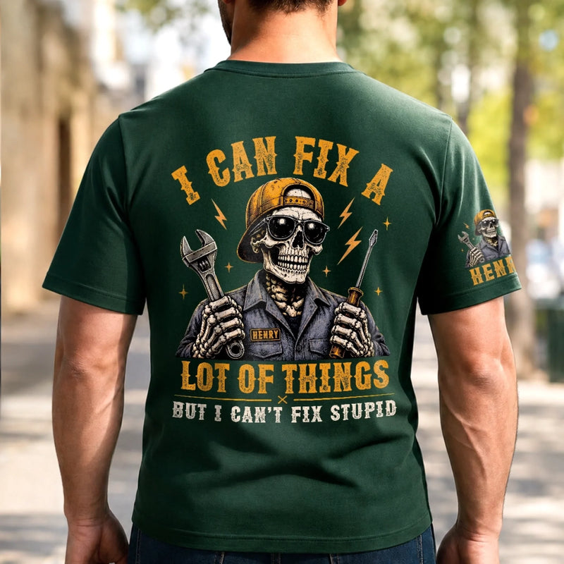 Custom Back Printed Shirt - Personalized Birthday Gifts For Husband, Son, Grandson, Brother, Grandpa, Dad, Yourself - Grease Gears Repeat