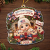 Custom First Christmas Acrylic Ornament - Personalized America 250th Anniversary Christmas Gifts For New Moms, New Dads, New Parents - A New Star Is Born