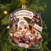 Custom First Christmas Acrylic Ornament - Personalized America 250th Anniversary Christmas Gifts For New Moms, New Dads, New Parents - A New Star Is Born